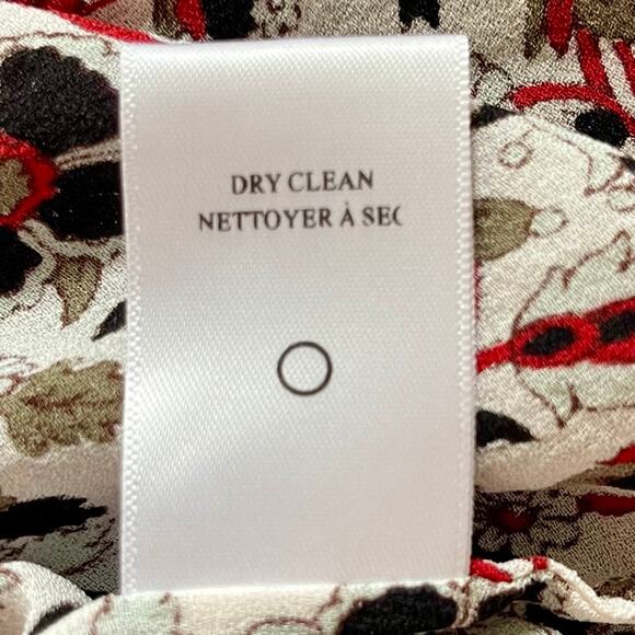 A.L.C. Silk Sleeveless Red White Black Floral Top 4 - Picture 7 of 7